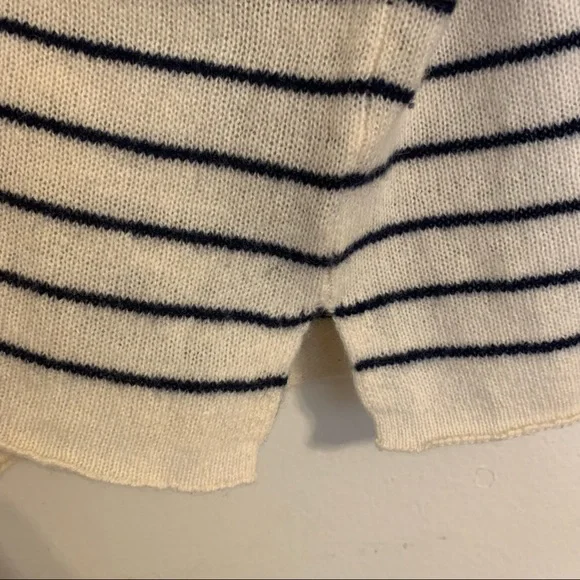 360 Cashmere 3/4 Sleeve Striped Boat Neck Sweater in Pink, Size M - Picture 10 of 11